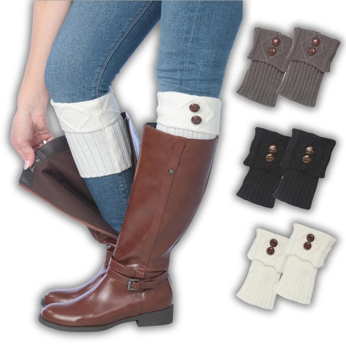 Tipi Toe Women's 3 Pairs Timeless Black Grey White with 2 Brown Button