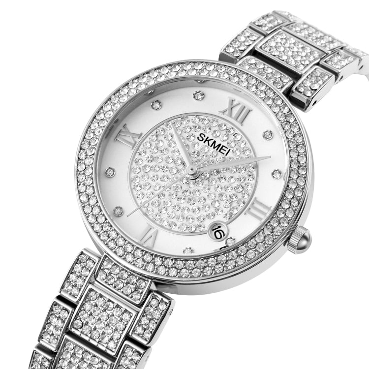 SKMEI 1739 Diamond Roman Numerals Round Dial Quartz Watch for